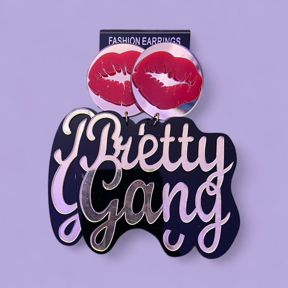 Fashion Earrings Red Gold Mirror Oversized "Pretty Gang"